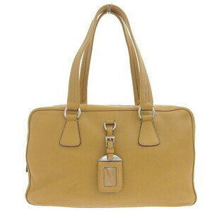 Prada Boston Bag Camel Tan Brown Tan Leather